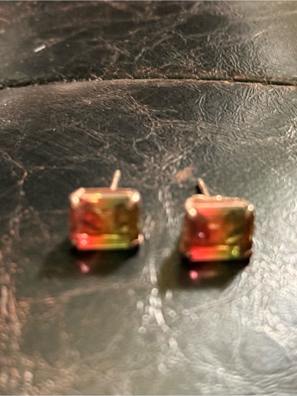 Multicolor Glass Square Stud Earrings - Women Jewelry